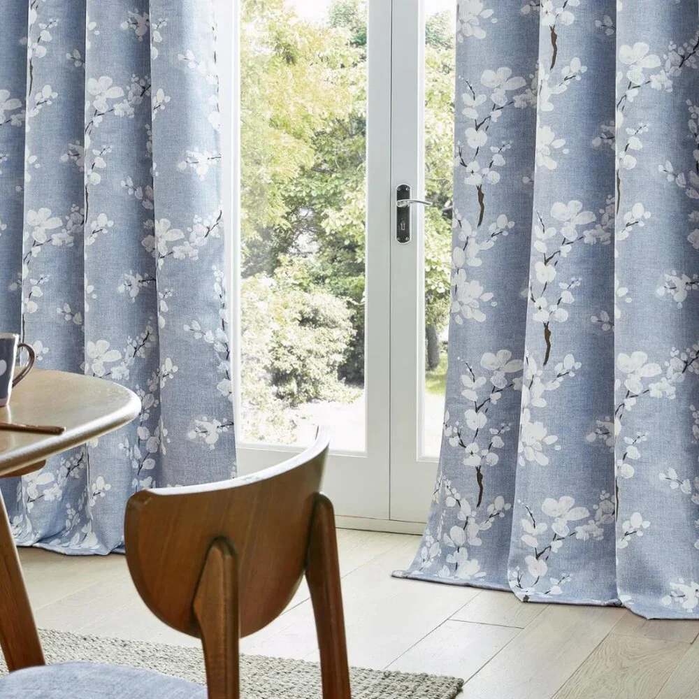 Full Blackout Plum Blossom Curtains – 2 Panels, 50